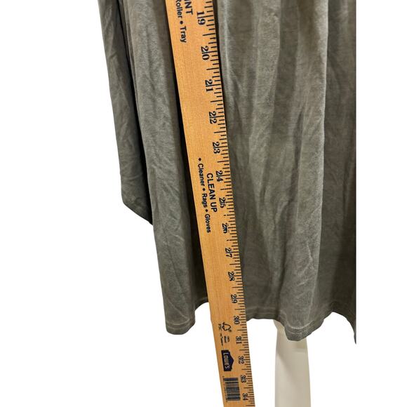 POL Boho Embroidered Peasant Tunic Top Small Gray Sage Long Sleeve Flowy Blouse - Picture 4 of 9